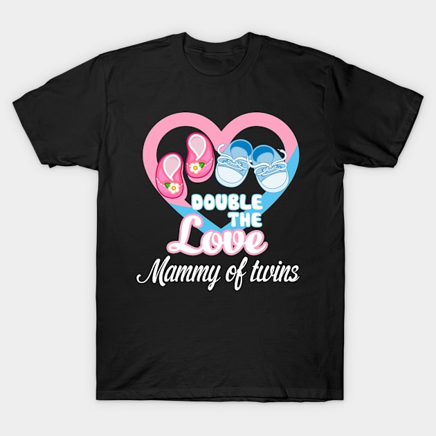 Double The Love Auntie Of Twins Shirt Twins Aunt Gifts Mammy of twins T-Shirt by JaroszkowskaAnnass